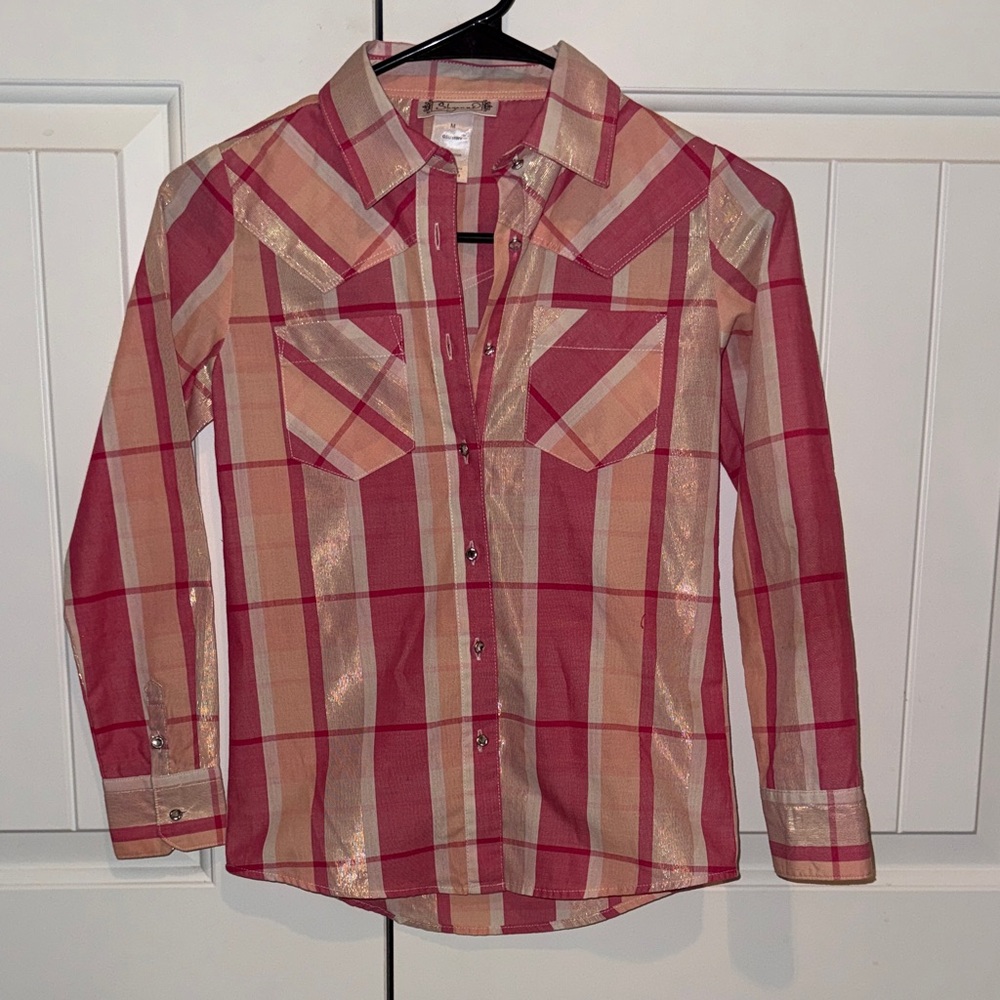Pink Plaid Girls Shirt